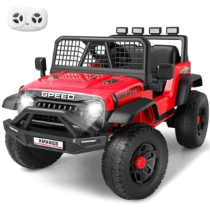 Alex 24V Ride On Car With Remote Control,Toddler Electric Car, 2×100W Strong Motors, Shock Springs, Fast/Slow Speeds